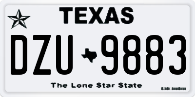 TX license plate DZU9883