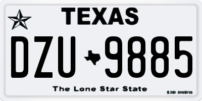 TX license plate DZU9885