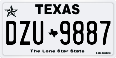 TX license plate DZU9887