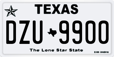 TX license plate DZU9900