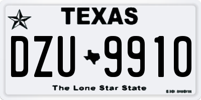 TX license plate DZU9910