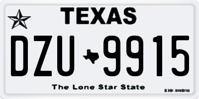 TX license plate DZU9915