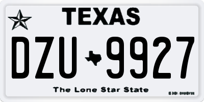 TX license plate DZU9927