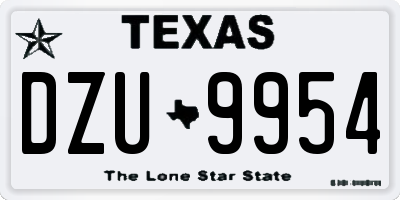 TX license plate DZU9954