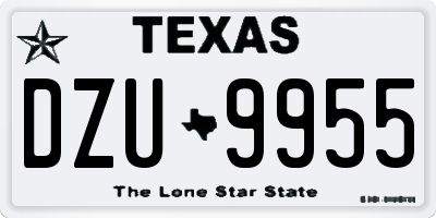 TX license plate DZU9955
