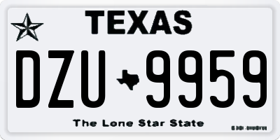 TX license plate DZU9959