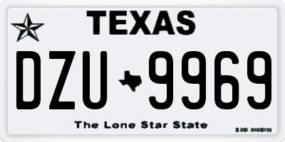 TX license plate DZU9969
