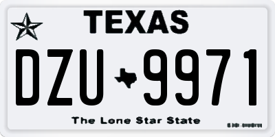 TX license plate DZU9971