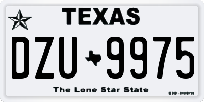 TX license plate DZU9975