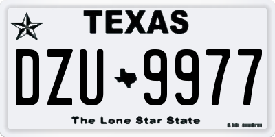 TX license plate DZU9977