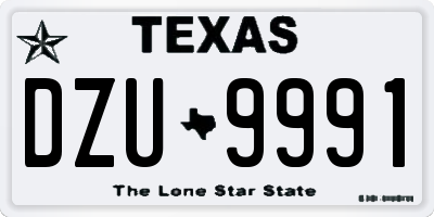 TX license plate DZU9991
