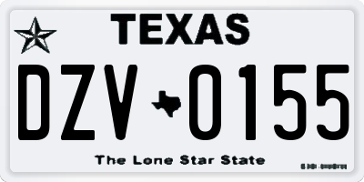 TX license plate DZV0155