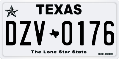 TX license plate DZV0176