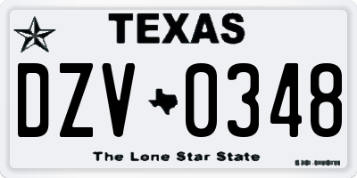 TX license plate DZV0348