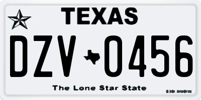 TX license plate DZV0456