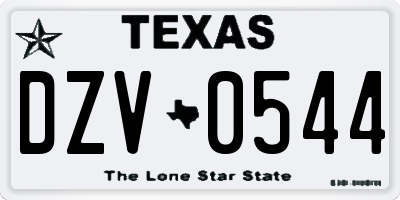 TX license plate DZV0544