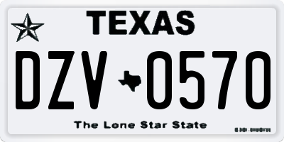 TX license plate DZV0570