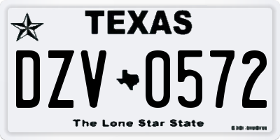 TX license plate DZV0572