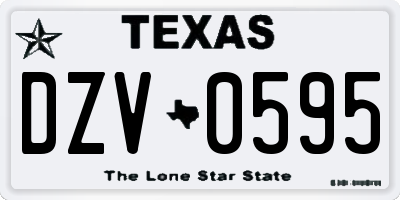 TX license plate DZV0595