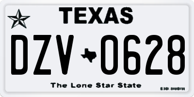 TX license plate DZV0628