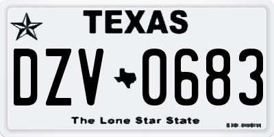 TX license plate DZV0683