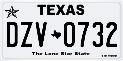 TX license plate DZV0732