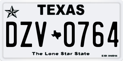 TX license plate DZV0764
