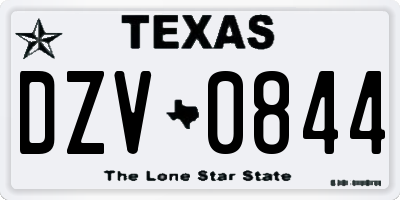 TX license plate DZV0844