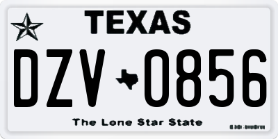 TX license plate DZV0856