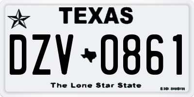 TX license plate DZV0861