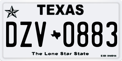 TX license plate DZV0883