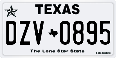 TX license plate DZV0895