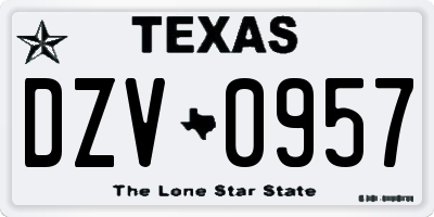 TX license plate DZV0957