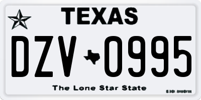 TX license plate DZV0995