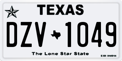TX license plate DZV1049