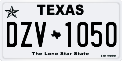 TX license plate DZV1050