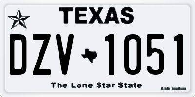 TX license plate DZV1051