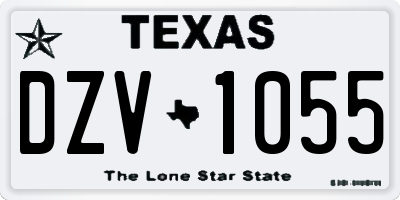 TX license plate DZV1055