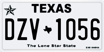 TX license plate DZV1056