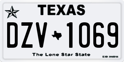 TX license plate DZV1069