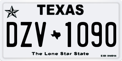 TX license plate DZV1090