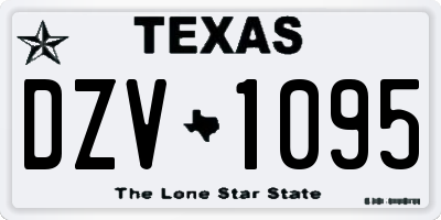 TX license plate DZV1095