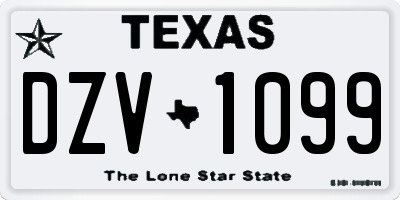 TX license plate DZV1099