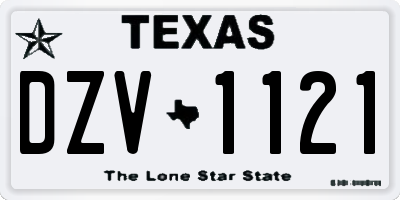 TX license plate DZV1121