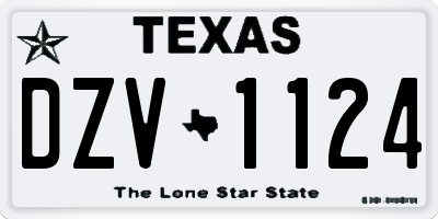 TX license plate DZV1124