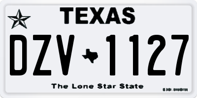 TX license plate DZV1127