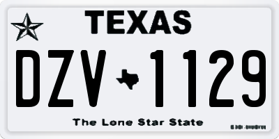 TX license plate DZV1129