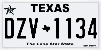 TX license plate DZV1134
