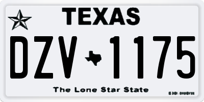 TX license plate DZV1175