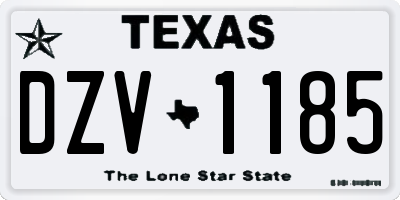 TX license plate DZV1185
